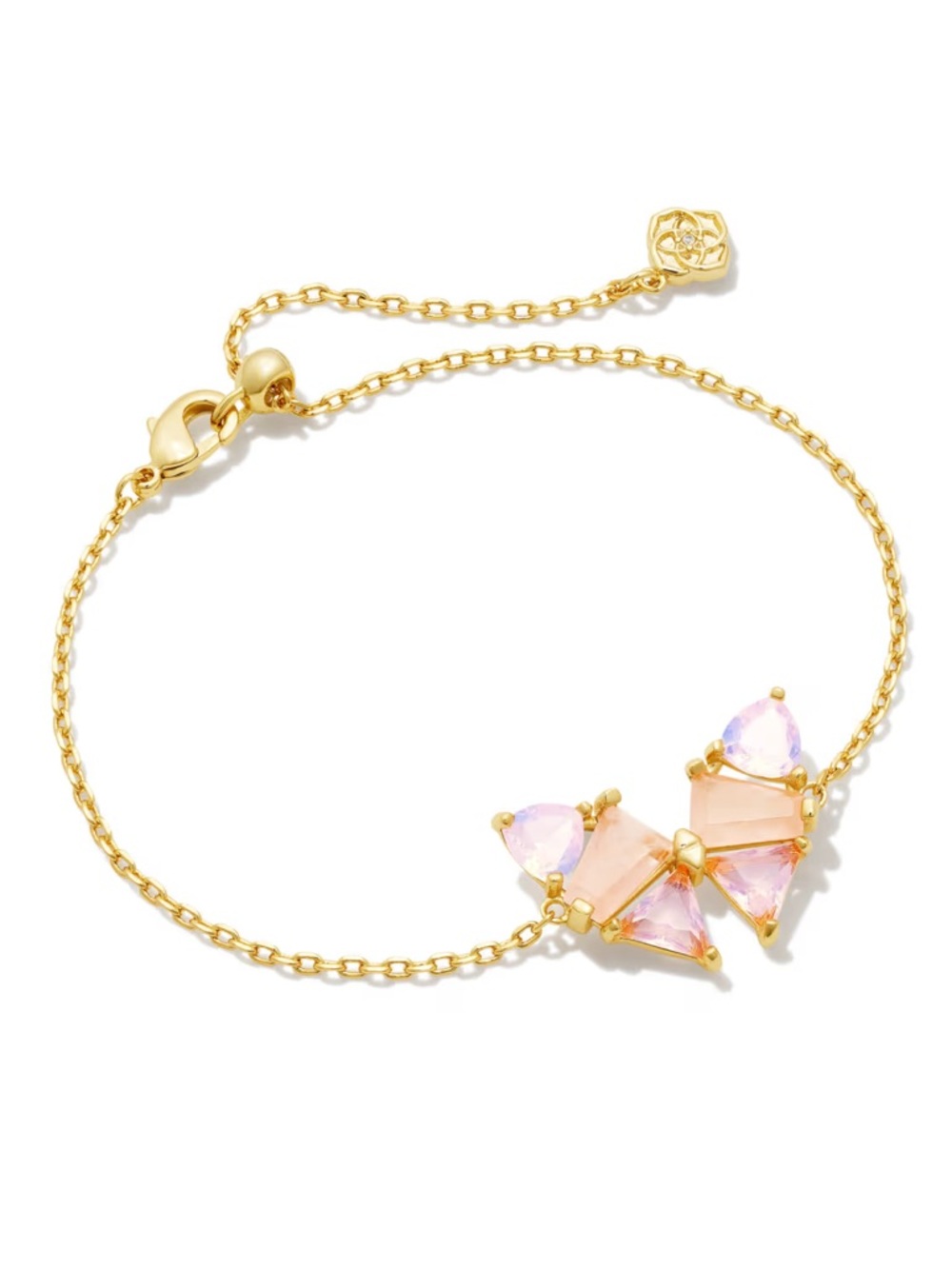 Kendra Scott Blair Butterfly Delicate Chain Bracelet Pink Mix/Gold NWT
